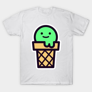 Ice cream, ice, ice cream ball in waffle T-Shirt